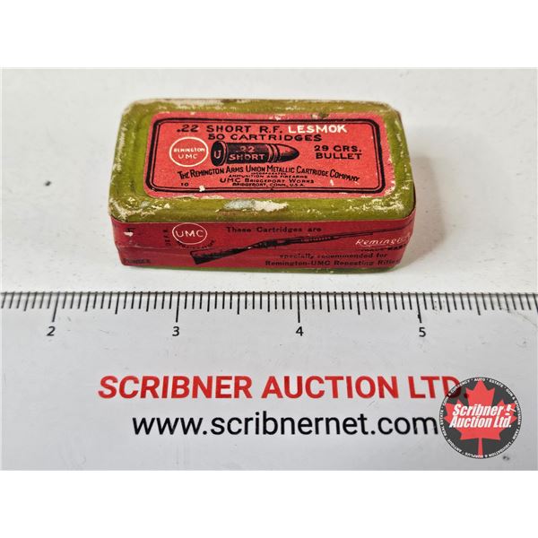 AMMO : Vintage Remington UMC Lesmok : 22 Short (29gr) (50 Rnds TOTAL)
