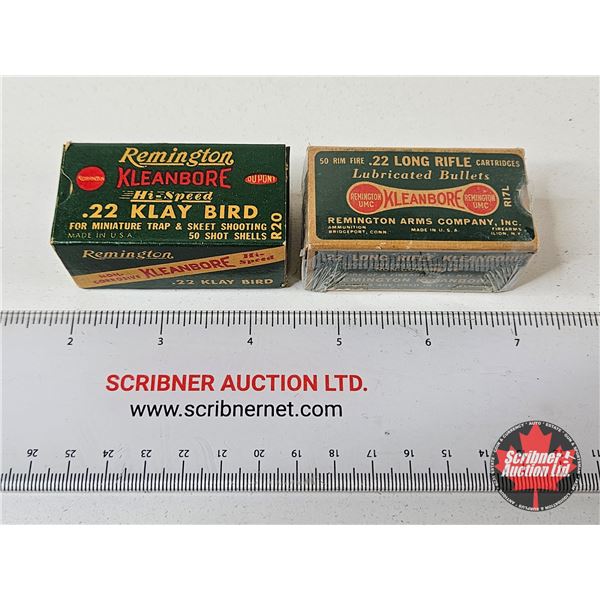 AMMO : Vintage Remington Kleanbore : 22 Klay Bird & 22LR (100 Rnds TOTAL)