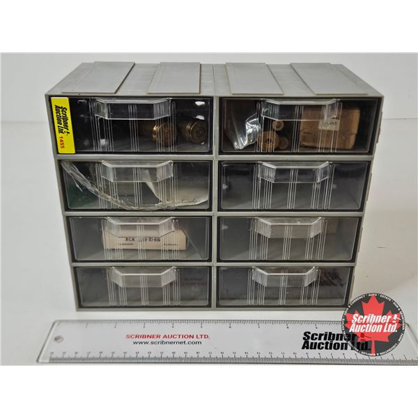 AMMO : Vintage Cartridge Collection (120+ Rnds TOTAL) : c/w Grey 8-Drawer Organizer