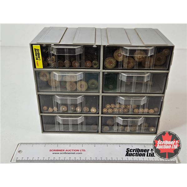 AMMO : Vintage Cartridge Collection (124 Rnds TOTAL) : c/w Grey 8-Drawer Organizer