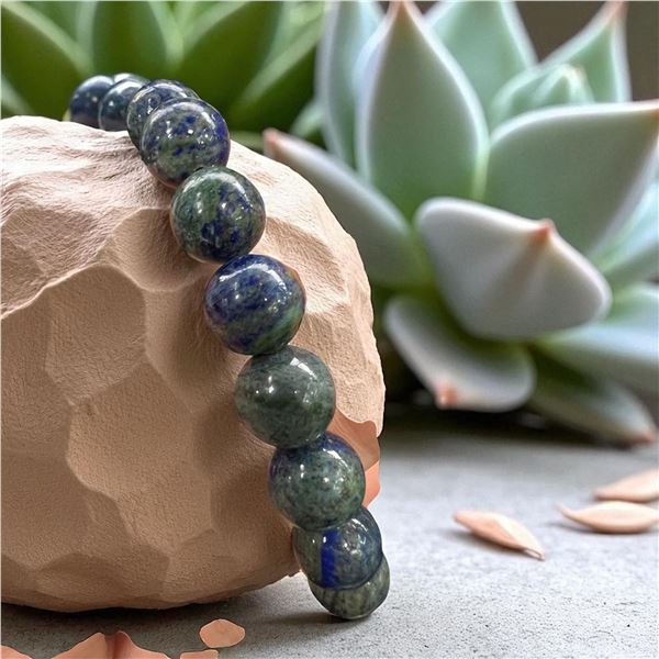 Lapis and Malachite Bracelet 12 mm