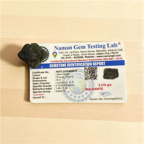 1.3 inch Moldavite 5.310 gms