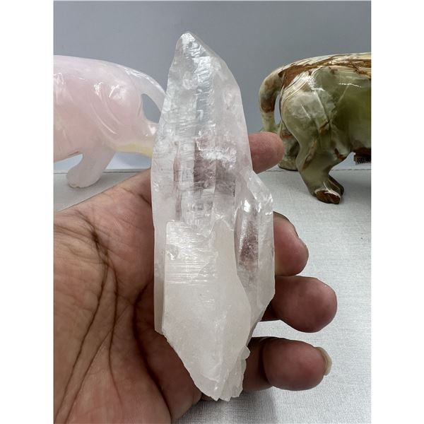 5 INCH LUMERIAN ROUGH CLEAR QUARTZ POINT