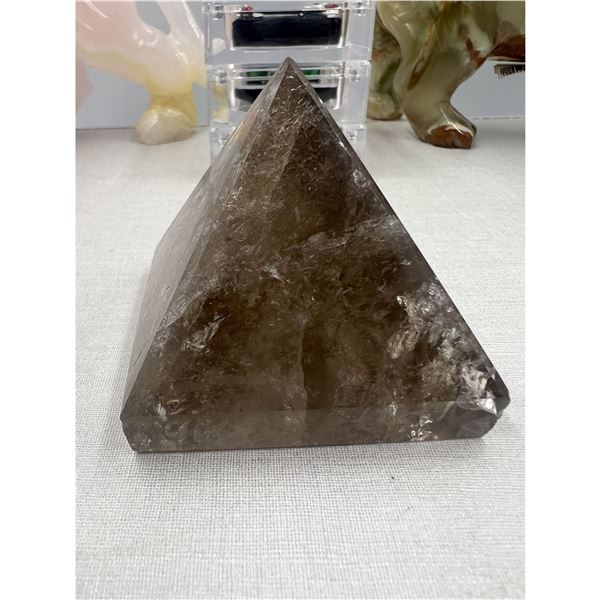 2.2 INCH SMOKY QUARTZ PYRAMID 4 SIDE