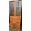 Image 2 : Three-Piece Oak Veneer Wall Unit with Glass Doors and Shelves