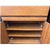 Image 5 : Three-Piece Oak Veneer Wall Unit with Glass Doors and Shelves