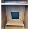 Image 8 : Three-Piece Oak Veneer Wall Unit with Glass Doors and Shelves