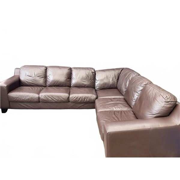 Brown Leather Sectional Sofa With Chaise