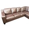 Image 2 : Brown Leather Sectional Sofa With Chaise