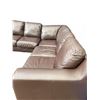 Image 3 : Brown Leather Sectional Sofa With Chaise