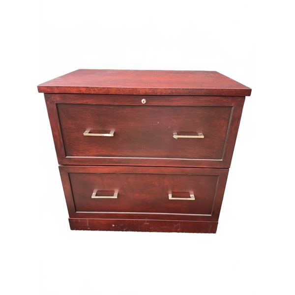Two-Drawer Wood Lateral File Cabinet With Locking Mechanism