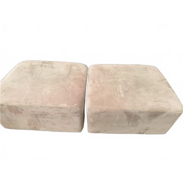 Beige Microfiber Upholstered Ottomans