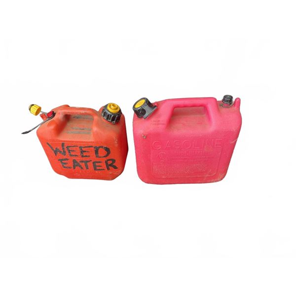 Two Plastic Gasoline Fuel Containers, 5 Litre Capacity Each