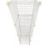 Image 9 : Storage Lot: Wicker Bench with Baskets, Wire Shelf, 2 Blue Metal Lanterns