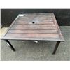 Image 1 : Outdoor Square Metal Patio Table with Centre Umbrella Hole