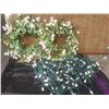 Image 1 : 2 Floral Wreaths with White Flowers and String of White Outdoor Lights