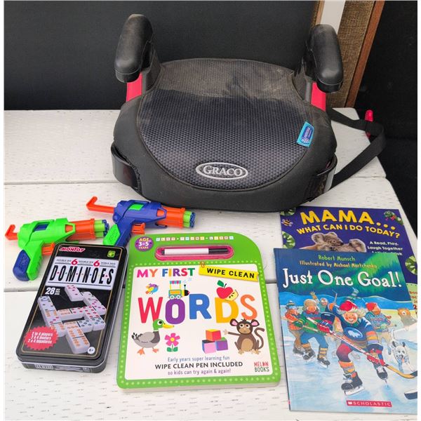 Graco Booster Seat, Montoy Dominoes, Toys, Kids Books