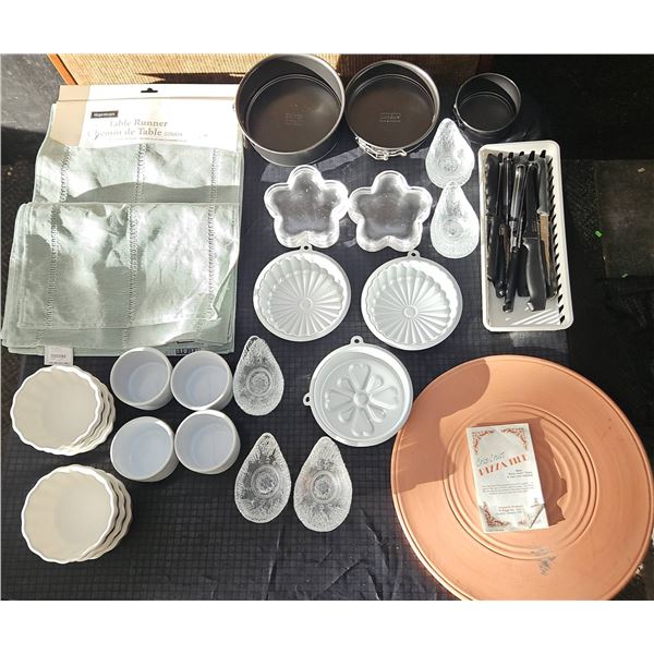 Bakeware, Glass Bowls, Flatware, Knife Set, Harman Table Runner