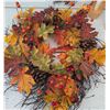 Image 2 : Fall Decor Wreaths, Faux Flowers, Candles, Basket, Etc