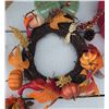 Image 4 : Fall Decor Wreaths, Faux Flowers, Candles, Basket, Etc