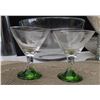 Image 2 : Tableware Lot: Green Base Glasses, Bowls, Silver Toned Cup