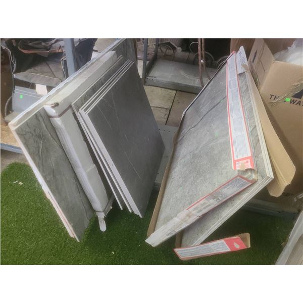 Italian-Made Grey Tone Porcelain Floor and Wall Tiles, Varying Sizes and Shades