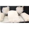 Image 1 : White Feather Lamps, Throw Blanket, Decorative Pillows, Towels, More