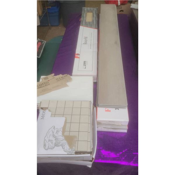 3 Full Cases Flooring Plus Extra Pieces, Cotto Mosaic Tile, and Additional Mosaic Tile