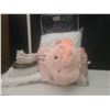 Image 2 : Soft Pink Bedding, Sheets Likely Double or Queen, Plush Dinosaur Wrap Blanket Included