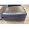 Image 1 : ONSITE: ASHLEY MORELOS GREY LEATHER OTTOMAN