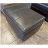Image 2 : ONSITE: ASHLEY MORELOS GREY LEATHER OTTOMAN