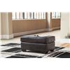 Image 3 : ONSITE: ASHLEY MORELOS GREY LEATHER OTTOMAN