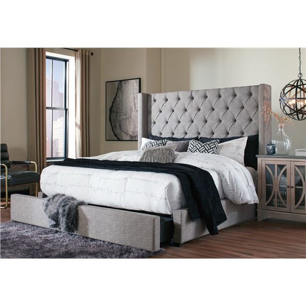 ONSITE: ASHLEY GREY SARINELLA KING UPHOLSTERED