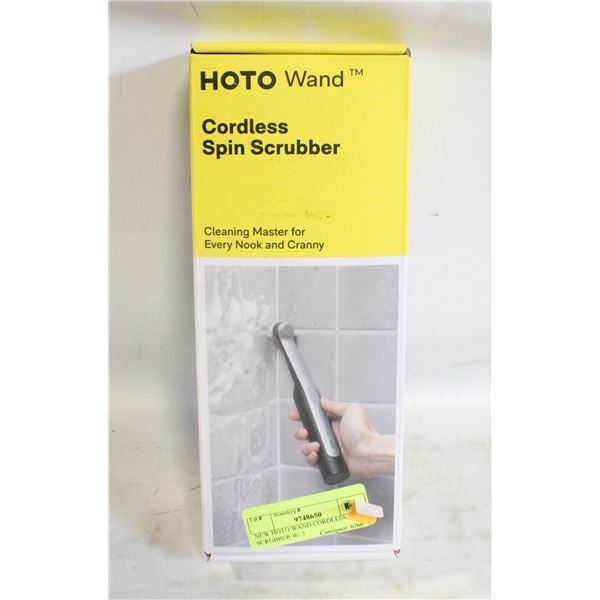 NEW HOTO WAND CORDLESS SPIN SCRUBBER W/ 5