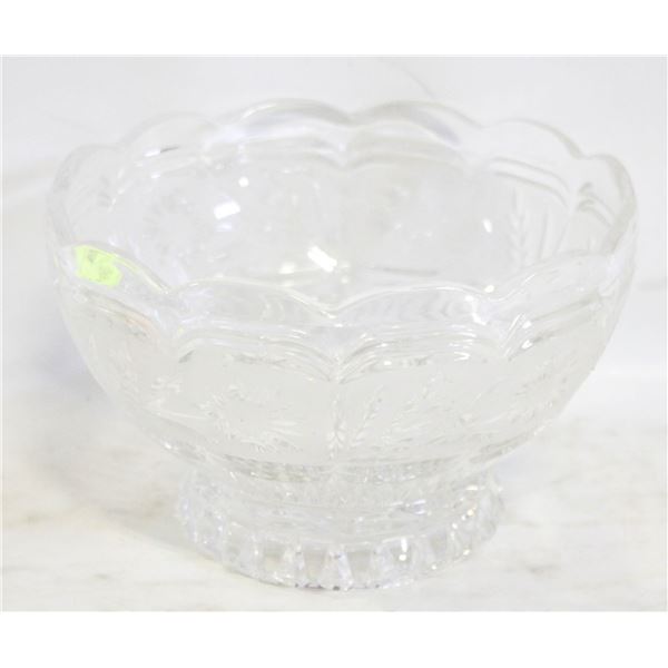 TWO PRESSED-GLASS SERVING BOWLS