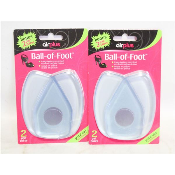 2 OF AIRPLUS BALL FOOT GEL CUSHION CLEAR NEW