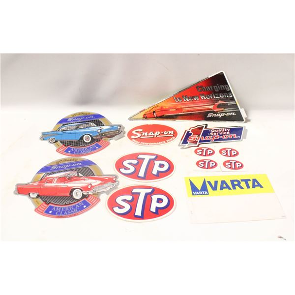 LOT OF VINTAGE CAR STICKERS SNAP-ON STP