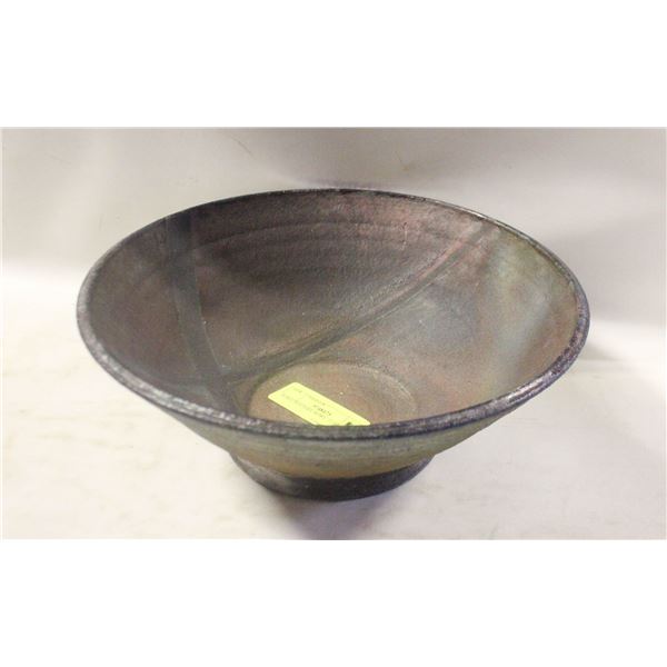 RAKU POTTERY BOWL. 11 IN