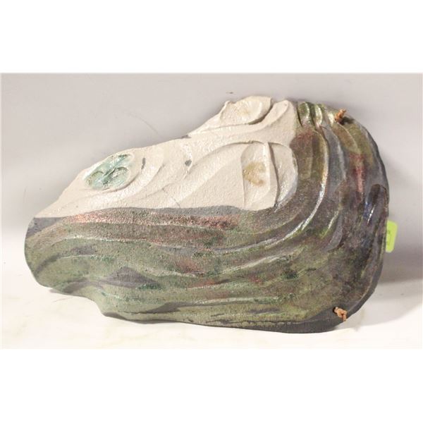 RAKU POTTERY MASK WALL DECOR