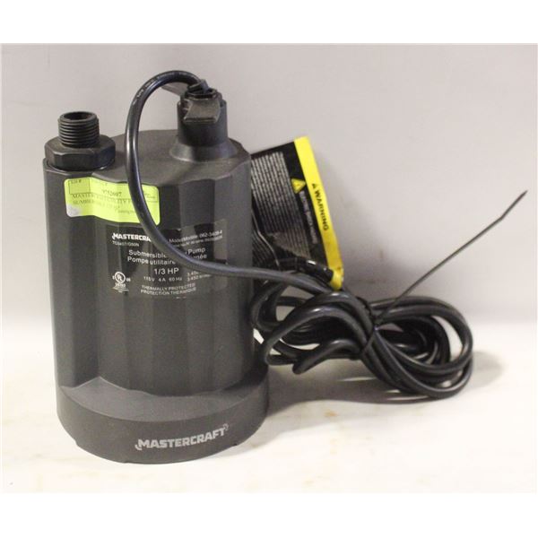 MASTERCRAFT UTILITY PUMP SUMBERSIBLE 1/3 HP