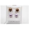 Image 1 : #138-NATURAL AKOYA PEARL STUD EARRINGS