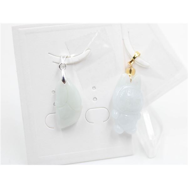#165-NATURAL JADE JADEITE PENDANT 2PCS