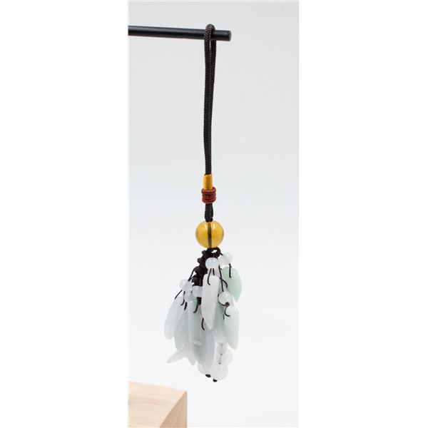 #92- NATURAL JADE JADITE & AGATE CAR HANGER