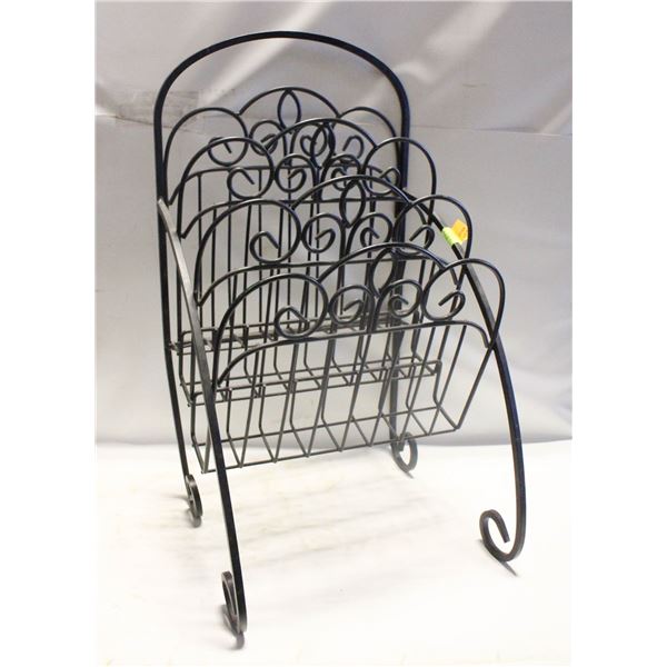 4 TIER GUNMETAL VINTAGE MAGAZINE RACK