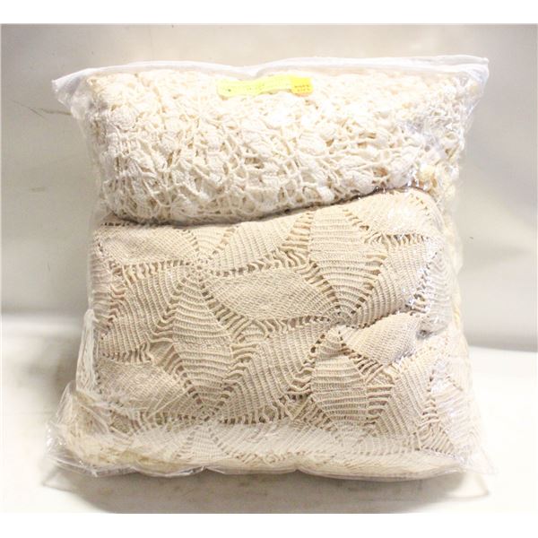 3 LARGE VINTAGE LACE TABLE CLOTHS