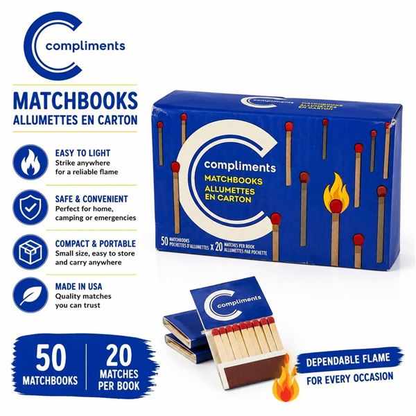 COMPLIMENTS MATCHBOOKS 50 PACKS