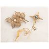 Image 1 : VINTAGE FILIGREE HAT PIN + BROOCHES