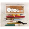 Image 1 : VINTAGE COINS + PENS INCLUDES NAKED LADY PEN