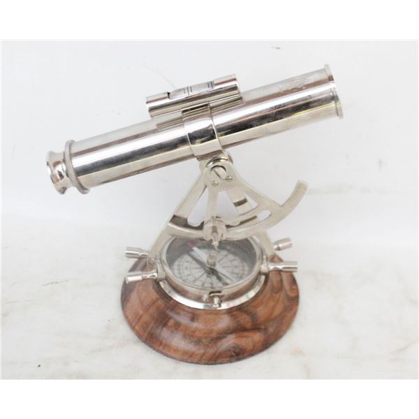 VINTAGE ALIDADE TELESCOPE WITH COMPASS