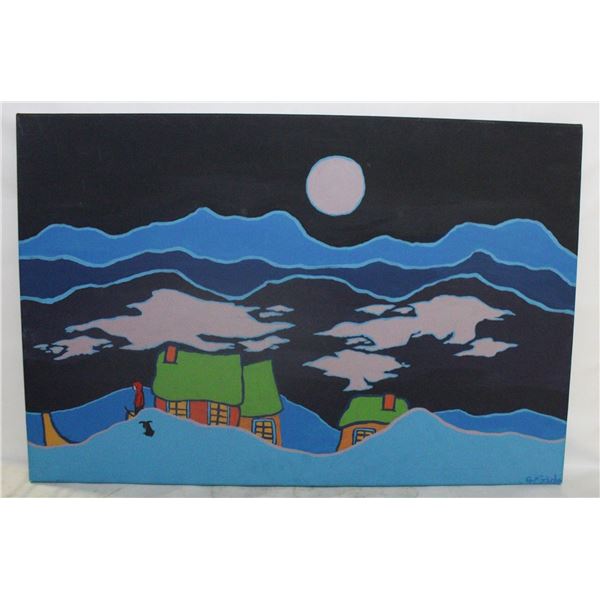 24" X 36" TED HARRISON INSPIRED CANVAS